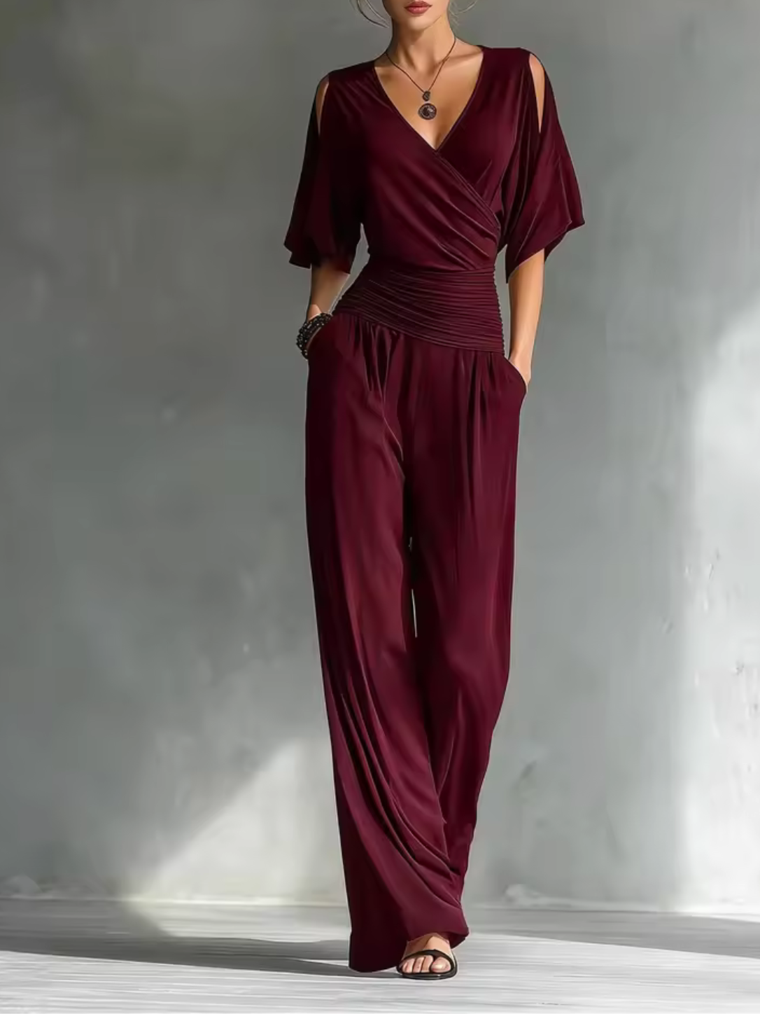 Mia - Tuta elegante bordeaux