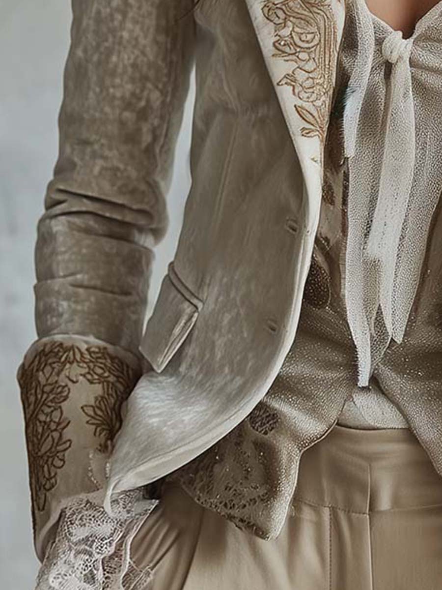 Blazer Sartoriale Ricamato Avorio