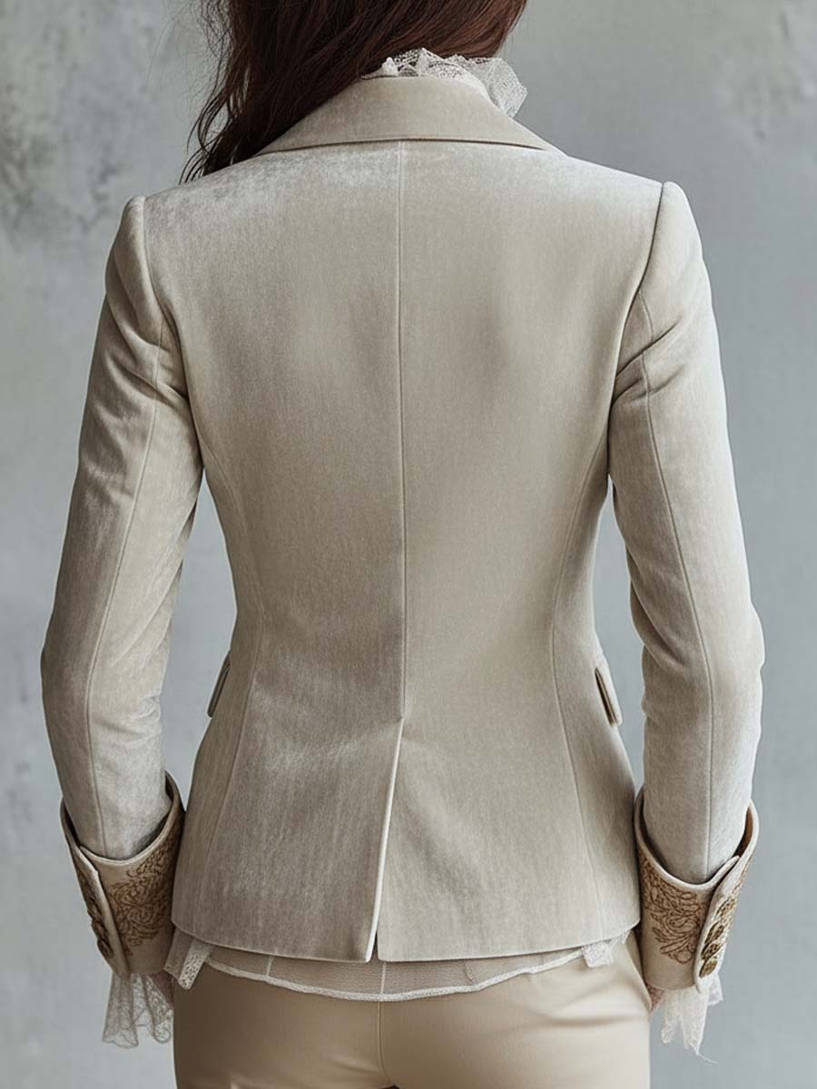 Blazer Sartoriale Ricamato Avorio