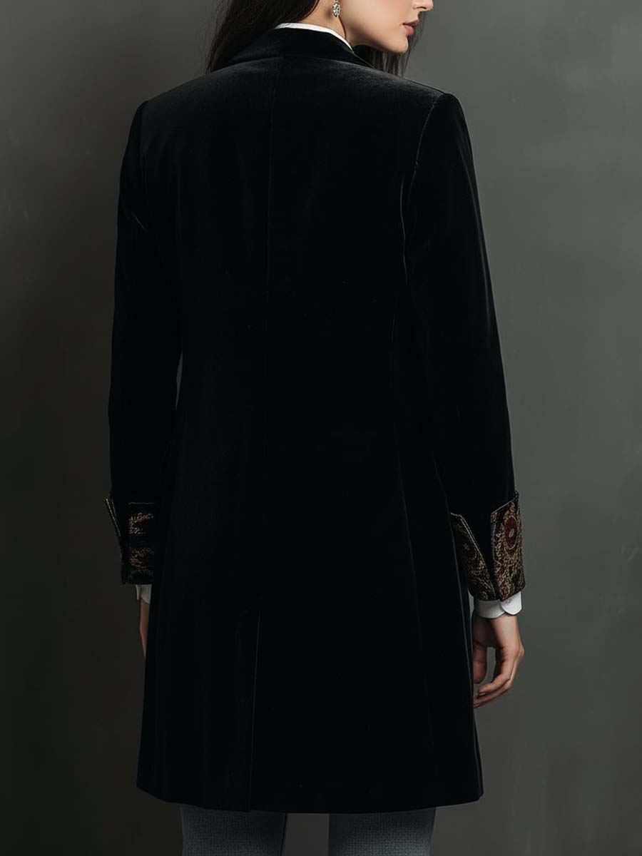 Blazer Uomo Slim Fit Stampa Barocca Nera