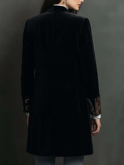 Blazer Uomo Slim Fit Stampa Barocca Nera