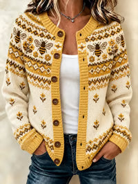 Candida Cardigan a Maglia Stile Campagna Vintage