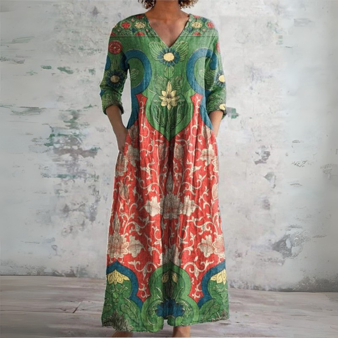 Delphine - Abito Maxi Floreale Vintage
