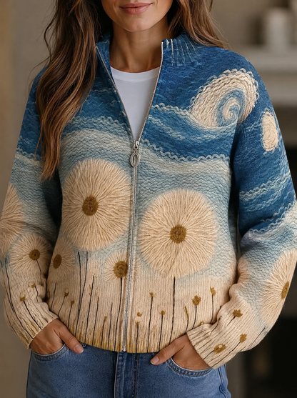 Yolanda - Cardigan con Zip Prato al Tramonto