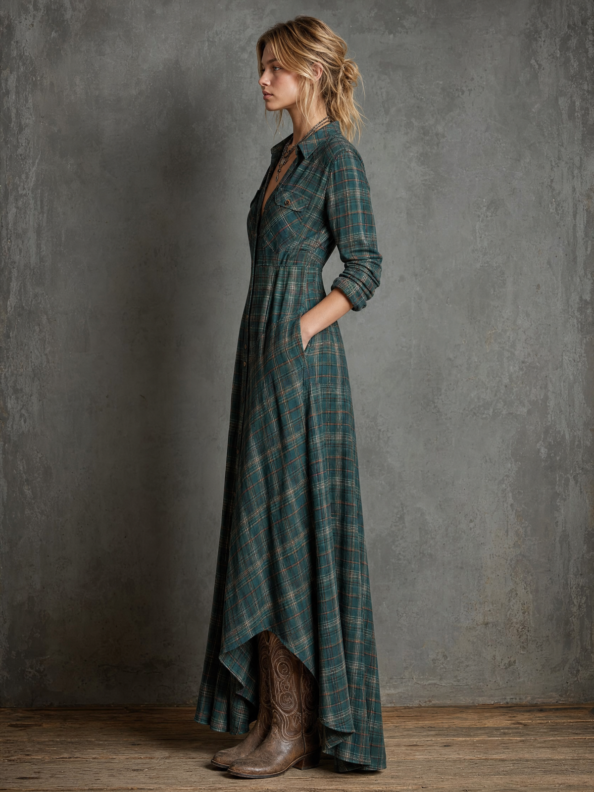 Ludovica - Abito Camicia Maxi a Quadri