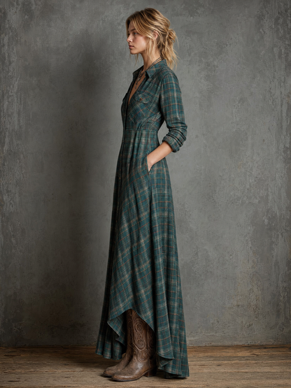 Ludovica - Abito Camicia Maxi a Quadri