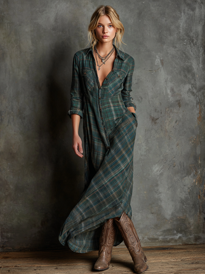 Ludovica - Abito Camicia Maxi a Quadri