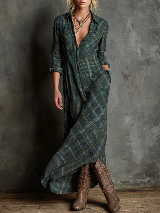 Ludovica - Abito Camicia Maxi a Quadri
