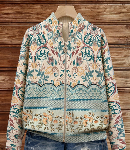 Sybilla - Cardigan con Zip Fiori Vintage