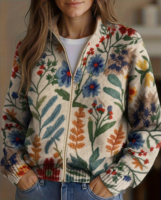 Tabitha - Cardigan con Zip Giardino Botanico