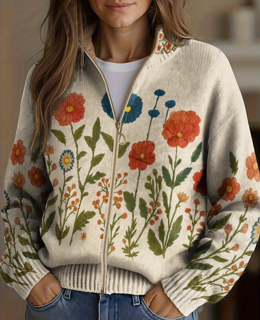 Wrenna - Cardigan con Zip Prato Fiorito